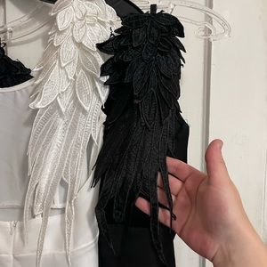 Great Halloween costumes for two. Angel & Devil dress with wings.